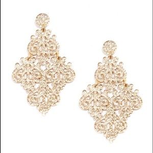 Zenzii Resin Emblem Earrings in Gold Glitter